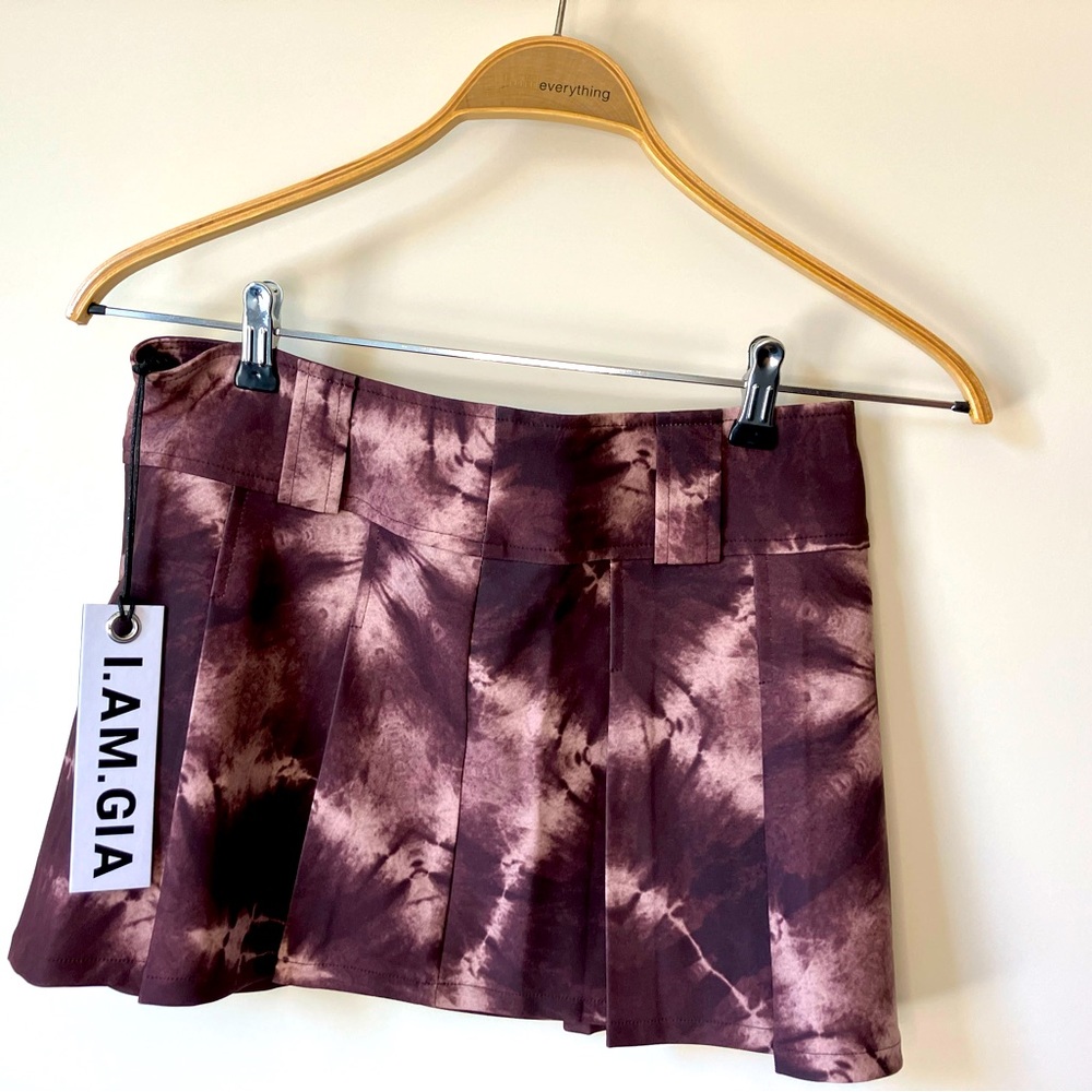 I. Am. Gia. Carmel Tie Dye Skirt 13” side-zip NWT
